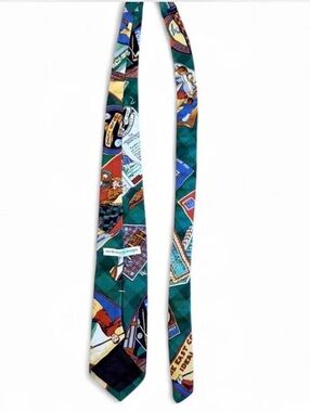 nordic house designs NYC Geometric Pattern Tie in Green & Multicolor Like New